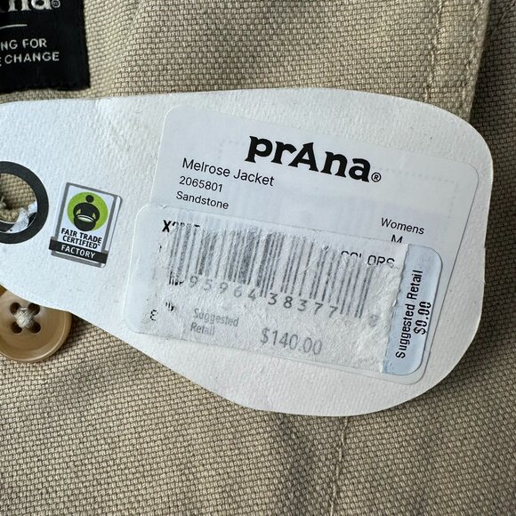 prAna Women's Melrose Canvas Barn Workwear Coat Jacket, Size Medium, Sandstone - Picture 11 of 12